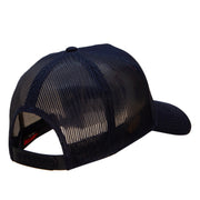 Dragon Embroidered Solid Cotton Twill 5 panel Mesh Cap