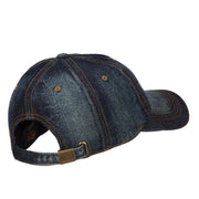 Mini Heart Hands Embroidered Washed Denim Cap