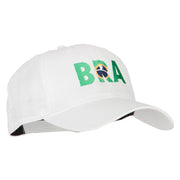 Brazil BRA Flag Embroidered Solid Cotton Pro Style Cap