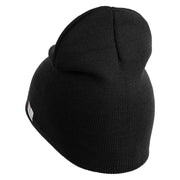 U.S. Army 81st Armored Brigade Combat Team Symbol Embroidered 8 Inch Solid Knit Short Beanie Made in USA - Black OSFM