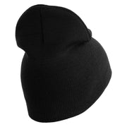 U.S. Army 81st Armored Brigade Combat Team Symbol Embroidered 8 Inch Solid Knit Short Beanie Made in USA - Black OSFM