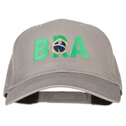 Brazil BRA Flag Embroidered Solid Cotton Pro Style Cap