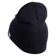 U.S. Army 81st Armored Brigade Combat Team Symbol Embroidered 8 Inch Solid Knit Short Beanie Made in USA - Navy OSFM