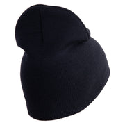 U.S. Army 81st Armored Brigade Combat Team Symbol Embroidered 8 Inch Solid Knit Short Beanie Made in USA - Navy OSFM