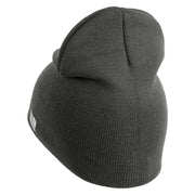 U.S. Army 81st Armored Brigade Combat Team Symbol Embroidered 8 Inch Solid Knit Short Beanie Made in USA - Charcoal OSFM