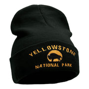 Yellowstone Bison Embroidered Long Knitted Beanie