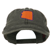 Arizona State Map Embroidered Washed Cotton Cap