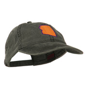 Arizona State Map Embroidered Washed Cotton Cap