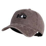 Ghost Cam Embroidered Washed Solid Pigment Dyed Cotton Twill Brass Buckle Cap - Brown OSFM