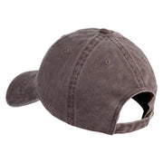 Ghost Cam Embroidered Washed Solid Pigment Dyed Cotton Twill Brass Buckle Cap - Brown OSFM