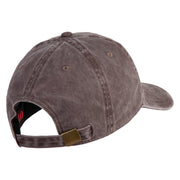 Ghost Cam Embroidered Washed Solid Pigment Dyed Cotton Twill Brass Buckle Cap - Brown OSFM