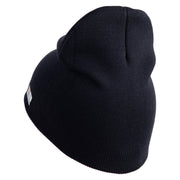 U.S. Army 1st Cavalry Division Symbol Embroidered 8 Inch Solid Knit Short Beanie Made in USA - Navy OSFM