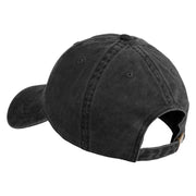 Ghost Cam Embroidered Washed Solid Pigment Dyed Cotton Twill Brass Buckle Cap - Black OSFM