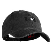 Ghost Cam Embroidered Washed Solid Pigment Dyed Cotton Twill Brass Buckle Cap - Black OSFM