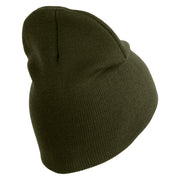 U.S. Army 1st Cavalry Division Symbol Embroidered 8 Inch Solid Knit Short Beanie Made in USA - Olive OSFM