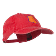 Arizona State Map Embroidered Washed Cotton Cap