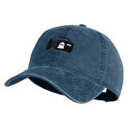 Ghost Cam Embroidered Washed Solid Pigment Dyed Cotton Twill Brass Buckle Cap - Navy OSFM