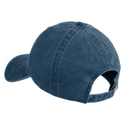Ghost Cam Embroidered Washed Solid Pigment Dyed Cotton Twill Brass Buckle Cap - Navy OSFM