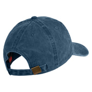 Ghost Cam Embroidered Washed Solid Pigment Dyed Cotton Twill Brass Buckle Cap - Navy OSFM