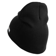 U.S. Army 1st Cavalry Division Symbol Embroidered 8 Inch Solid Knit Short Beanie Made in USA - Black OSFM
