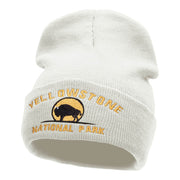 Yellowstone Bison Embroidered Long Knitted Beanie