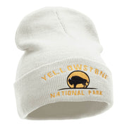 Yellowstone Bison Embroidered Long Knitted Beanie