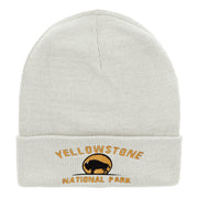 Yellowstone Bison Embroidered Long Knitted Beanie