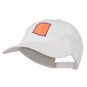 Arizona State Map Embroidered Washed Cotton Cap