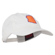 Arizona State Map Embroidered Washed Cotton Cap