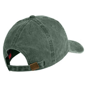 Ghost Cam Embroidered Washed Solid Pigment Dyed Cotton Twill Brass Buckle Cap - Dark Green OSFM