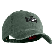 Ghost Cam Embroidered Washed Solid Pigment Dyed Cotton Twill Brass Buckle Cap - Dark Green OSFM