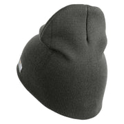 U.S. Army 1st Cavalry Division Symbol Embroidered 8 Inch Solid Knit Short Beanie Made in USA - Charcoal OSFM