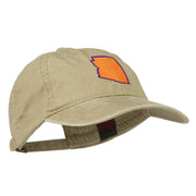 Arizona State Map Embroidered Washed Cotton Cap