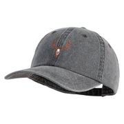 Wendigo Skull Embroidered Pigment Dyed Wash Caps - Grey OSFM