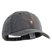 Wendigo Skull Embroidered Pigment Dyed Wash Caps - Grey OSFM