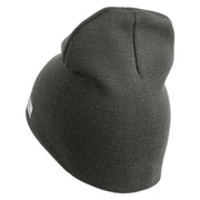 U.S. Army 1st Infantry Division Symbol Embroidered 8 Inch Solid Knit Short Beanie Made in USA - Charcoal OSFM