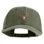 Wendigo Skull Embroidered Pigment Dyed Wash Caps - Olive OSFM