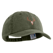Wendigo Skull Embroidered Pigment Dyed Wash Caps - Olive OSFM