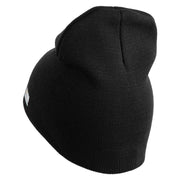 U.S. Army 1st Infantry Division Symbol Embroidered 8 Inch Solid Knit Short Beanie Made in USA - Black OSFM