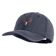 Wendigo Skull Embroidered Pigment Dyed Wash Caps - Navy OSFM