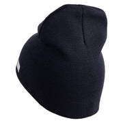 U.S. Army 1st Infantry Division Symbol Embroidered 8 Inch Solid Knit Short Beanie Made in USA - navy OSFM