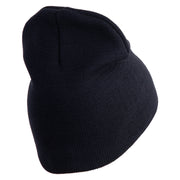 U.S. Army 1st Infantry Division Symbol Embroidered 8 Inch Solid Knit Short Beanie Made in USA - navy OSFM