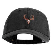 Wendigo Skull Embroidered Pigment Dyed Wash Caps - Black OSFM
