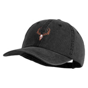 Wendigo Skull Embroidered Pigment Dyed Wash Caps - Black OSFM