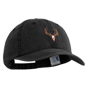 Wendigo Skull Embroidered Pigment Dyed Wash Caps - Black OSFM