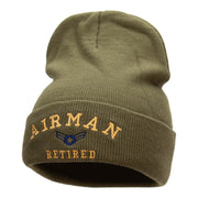 Airman Retired Embroidered Long Knitted Beanie