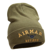 Airman Retired Embroidered Long Knitted Beanie