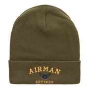 Airman Retired Embroidered Long Knitted Beanie