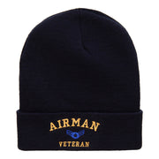 Airman Retired Embroidered Long Knitted Beanie