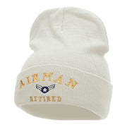 Airman Retired Embroidered Long Knitted Beanie